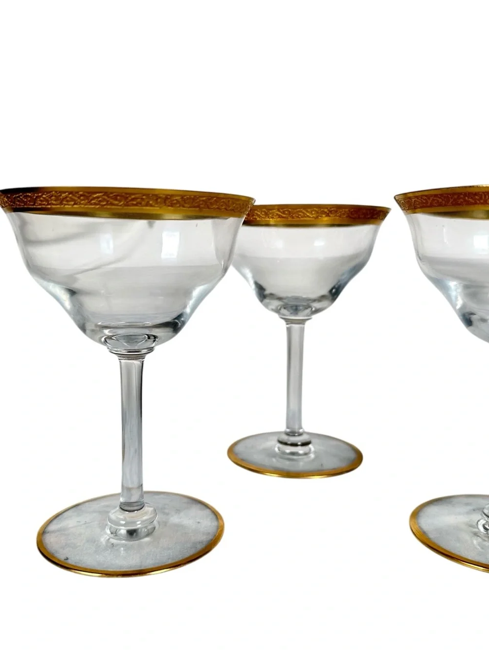 TIFFIN FRANCISCAN VINTAGE MCM Rambler Rose Champagne Coupe Glass Set x5